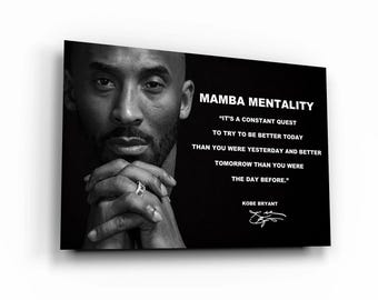 Mamba Mentality Motivation Quotes Canvas, Kobe Mentality Print, Basketball Legend Player Poster, Basketball Gift, Mindset Print