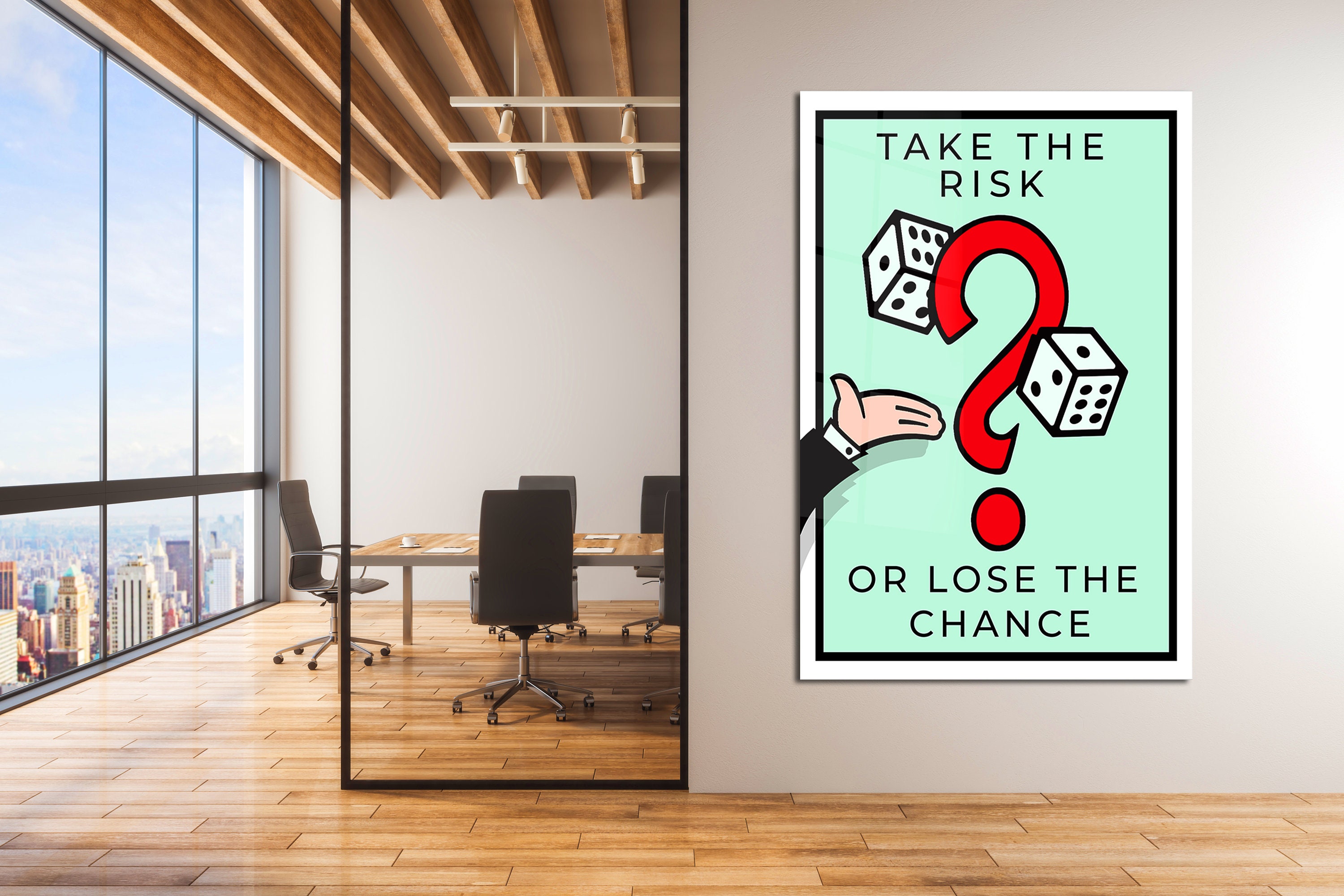 Lost The Game Of Chance What Are The Chances ALEC MONOPOLY Wall ART, Take the Risk or Lose the Chance, Luxury Canvas