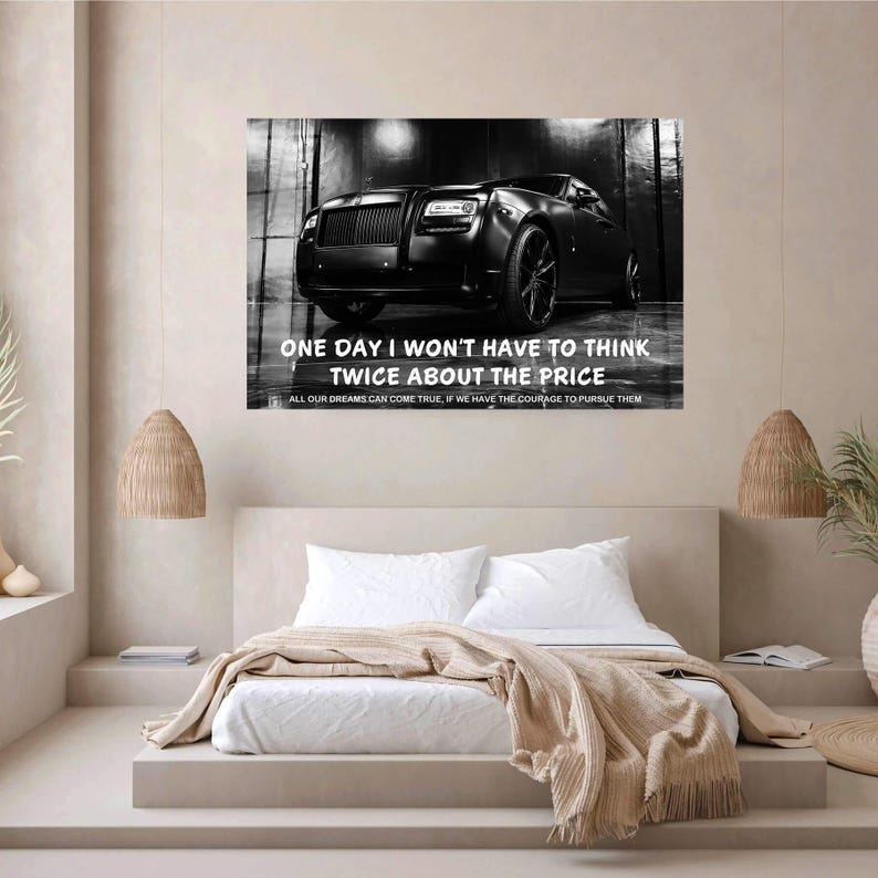 Luxury Car Motivational Wall Art: Hustle Mindset Print - Etsy