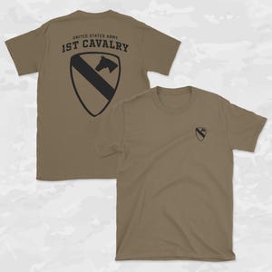1st Cavalry Division T-Shirt | Cav Scout, First Team, US Army | Mid-Weight, 100% U.S. Cotton T-Shirt