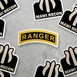 Adesivo Ranger Tab / Operazioni speciali dell'esercito americano / Vinile fustellato resistente, finitura opaca