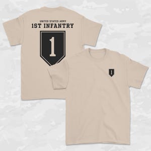 1.Infanterie Abteilung T-Shirt | 1ID, The Big Red One, US Armee | Mittelschweres T-Shirt aus 100% US-Baumwolle