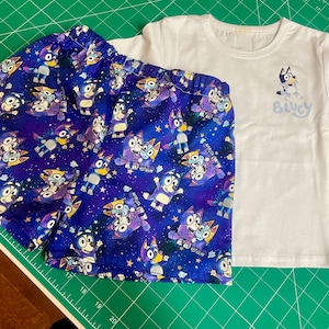 Toddler shorts.  Available in sets with T shirts or buy individually Cartoon dog and other prints available