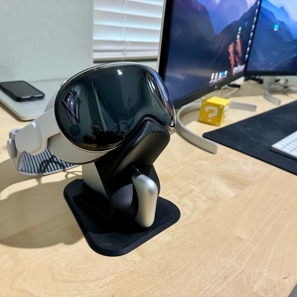 Apple Vision Pro Stand - Display stand for your headset with integrated battery holder.