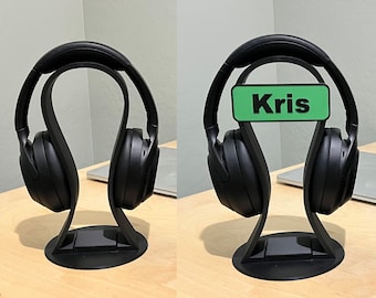 Minimalist Headphone Stand with Optional Personalized Name Plate