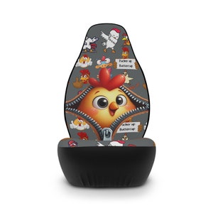 Fundas de asiento de coche personalizadas de lujo con estampado de dibujos animados de pollo, ajuste fácil y diseño elegante, gran regalo para entusiastas del automóvil