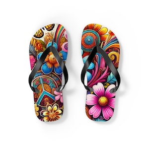 Frauen-Blumenfriedenszeichen-Sandalen erhellen Ihre Sommer-Schritte Trendy lebendige Blumenfriedens-Flip-Flops perfektes Strand-Tagegeschenk