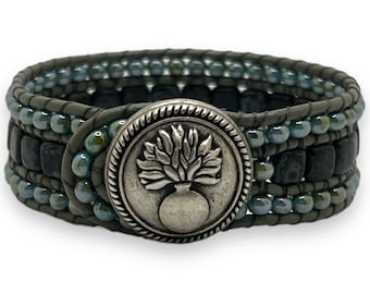 Blue & Black Cuff Bracelet