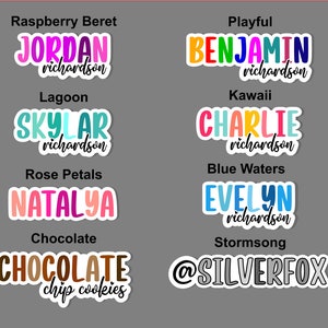 Waterproof Customizable name/word sticker. Double or single line sticker. School/Childcare/College/Work. image 2