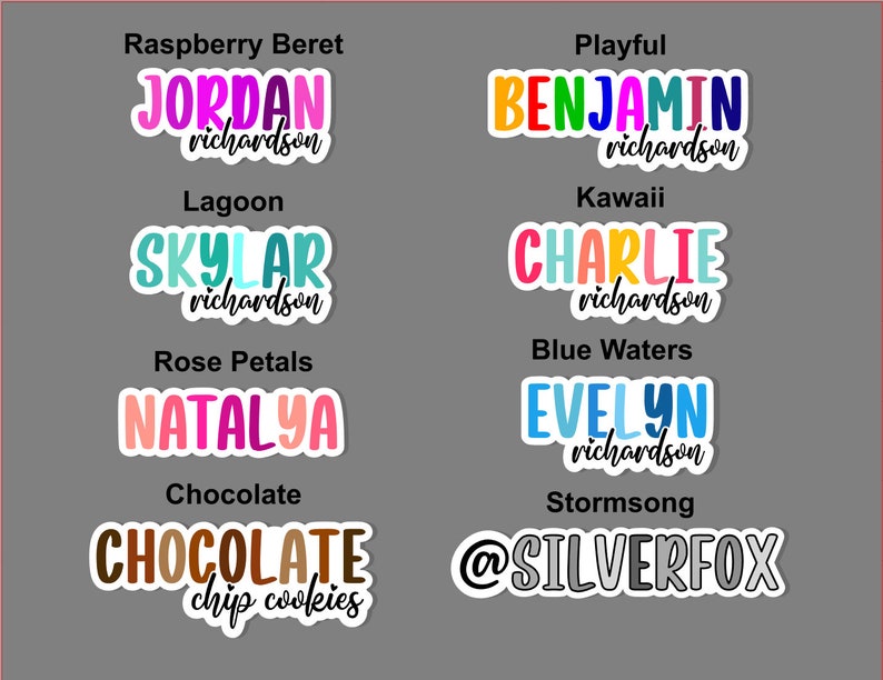 Waterproof Customizable name/word sticker. Double or single line sticker. School/Childcare/College/Work. image 2