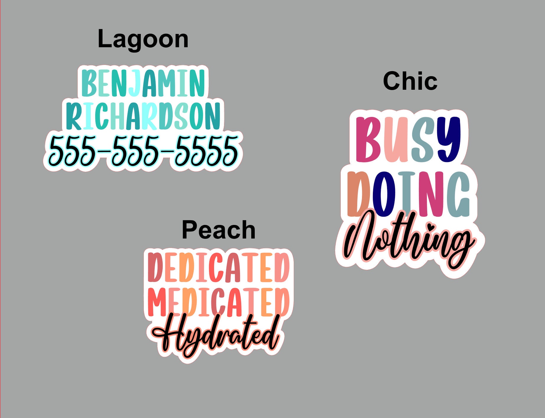 3 Lines Customizable Sticker. Water Resistant. Funny Quote or ...