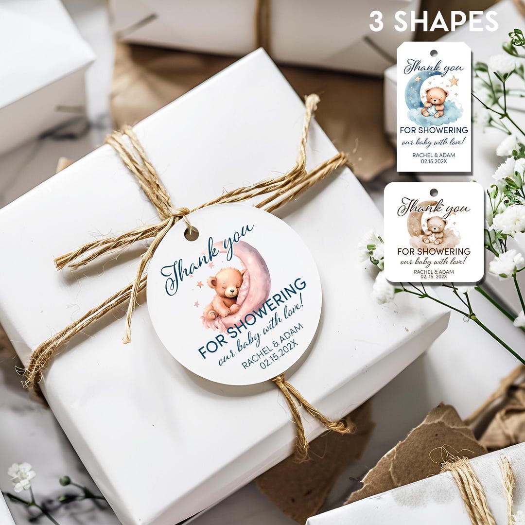 Baby Shower Thank You Favor Tags. Custom Made. Personalized - Etsy