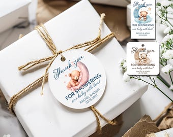 Baby Shower Thank you Favor Tags. Custom made. Personalized