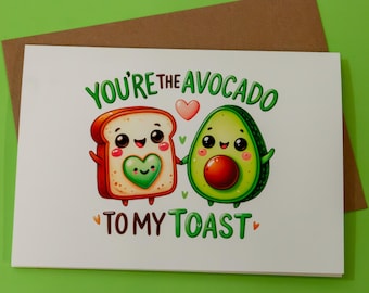 Funny Greeting Card | Valentine&#39;s card | Friendship card | Punny Valentine | Boyfriend card | Girlfriend card | Avocado Bacon Butter Jam Egg