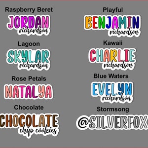 Waterproof Customizable name/word sticker. Double or single line sticker. School/Childcare/College/Work. image 4