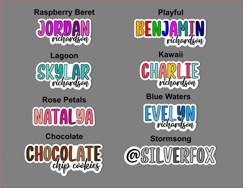 Waterproof Customizable name/word sticker. Double or single line sticker. School/Childcare/College/Work. image 4