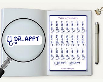 23 Doctor Appointment stickers for planner, Health reminders.