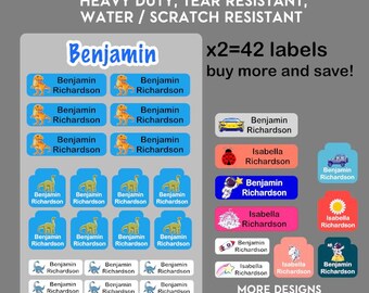 Kids Name Label/Stickers | Water resistant | Customizable | School Supplies, Water Bottles, Lunch Snack Box, Laptop, Kindle