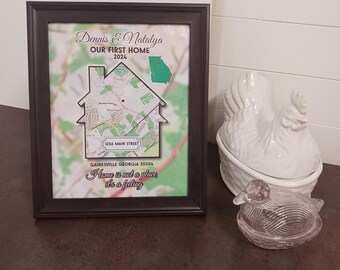 Our First Home Gift | New Home Gift | Personalized Home Gift | Sweet Home Gift | Custom Home Map | Map Art Gift | New Home Keepsake