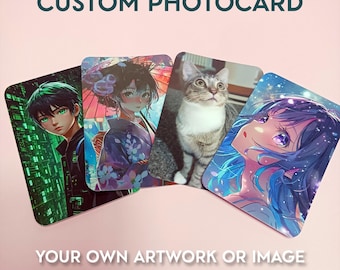 Custom Photo Card. Glossy or Holographic Laminate. Your image