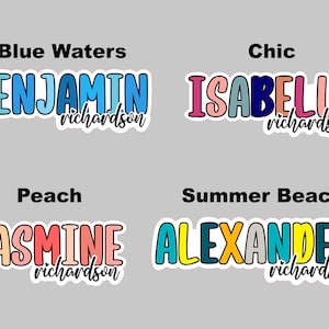 Waterproof Customizable name/word sticker. Double or single line sticker. School/Childcare/College/Work. image 5