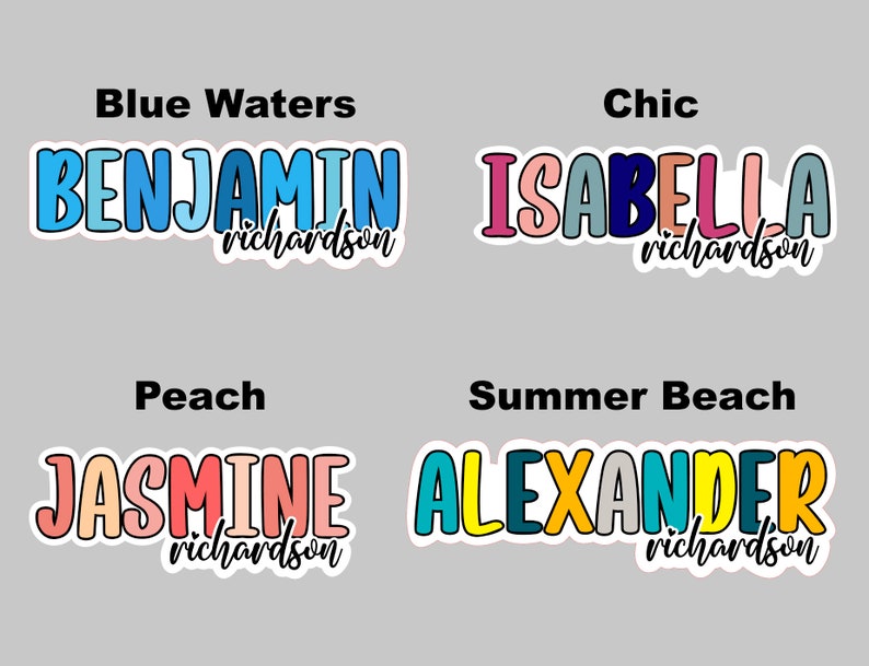 Waterproof Customizable name/word sticker. Double or single line sticker. School/Childcare/College/Work. image 5