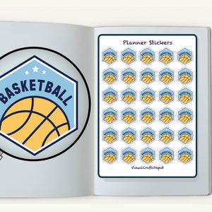 30 small Basketball stickers for planner, Calendar, Schedule. Planner stickers. Basketball mom stickers