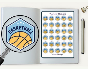 30 small Basketball stickers for planner, Calendar, Schedule. Planner stickers. Basketball mom stickers