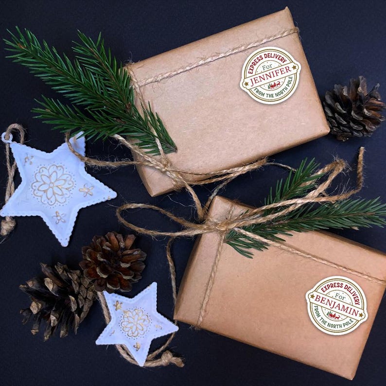 Personalized Custom North Pole Gift Stickers Etsy