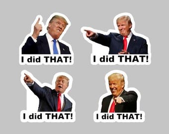 I did THAT! Trump stickers pack | Anti Trump | Political stickers | Meme stickers