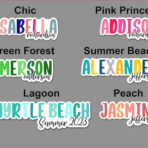 Waterproof Customizable name/word sticker. Double or single line sticker. School/Childcare/College/Work. image 3