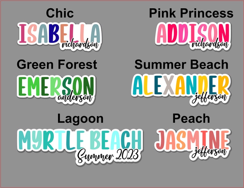 Waterproof Customizable name/word sticker. Double or single line sticker. School/Childcare/College/Work. image 3