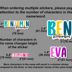 Waterproof Customizable name/word sticker. Double or single line sticker. School/Childcare/College/Work. image 8