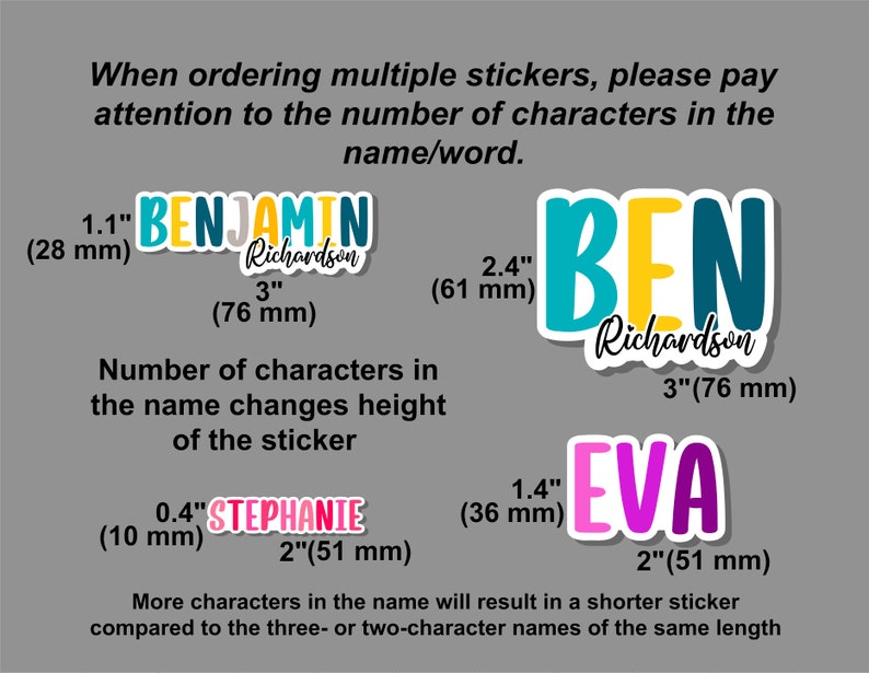 Waterproof Customizable name/word sticker. Double or single line sticker. School/Childcare/College/Work. image 8