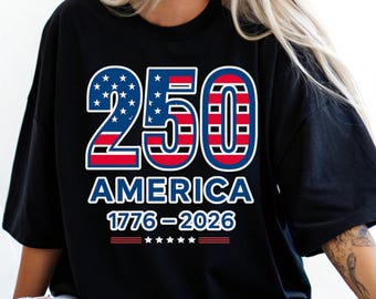 America 250th Anniversary T-Shirt, Patriotic USA Flag 1776-2026 Tee