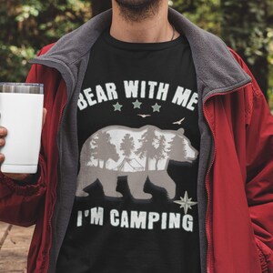Funny Camping Bear T-Shirt: Nature Lover Unisex Tee