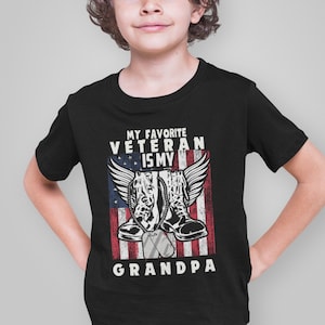 My Favorite Veteran Is My Grandpa T-Shirt, Military Grandkids Shirt, Veterans Day Gift, Gift to Grandpa