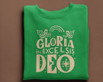 Gloria in Excelsis Deo Angels Sweatshirt, Vintage Christmas Carol Shirt