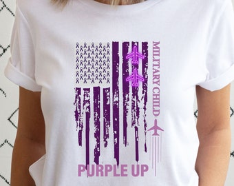 Purple Up for Military Child T-shirt, For Military Kids, US Veteran's Shirt, Military Soldier Shirt, Purple Up Shirt, Proud Military Family
