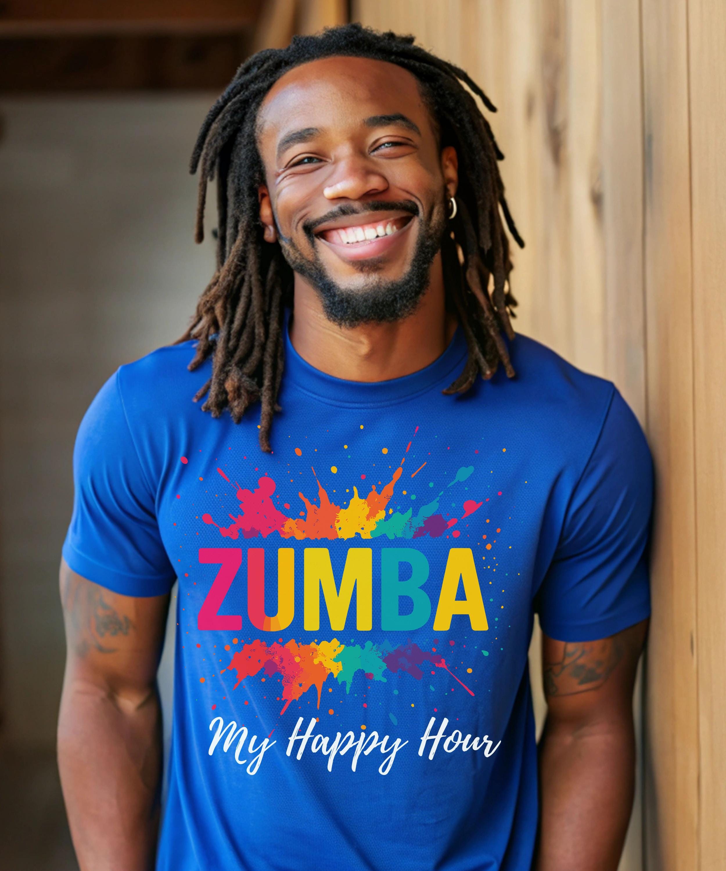 Zumba My Happy Hour Shirt, Colorful Dance Fitness Tee, Bella+