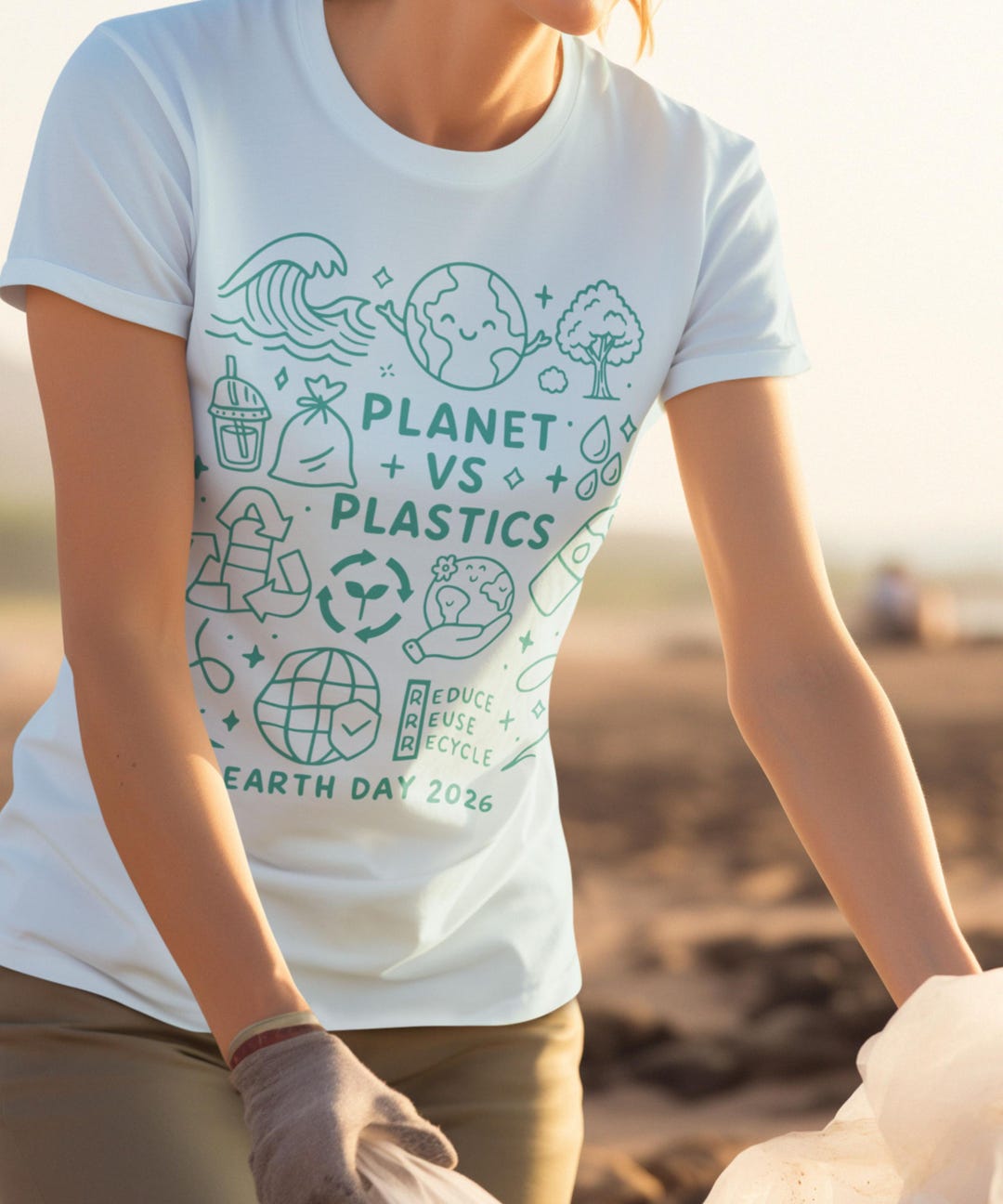 Earth Day 2026 T-shirt, Planet Vs Plastics Doodles, Eco Tee - Etsy