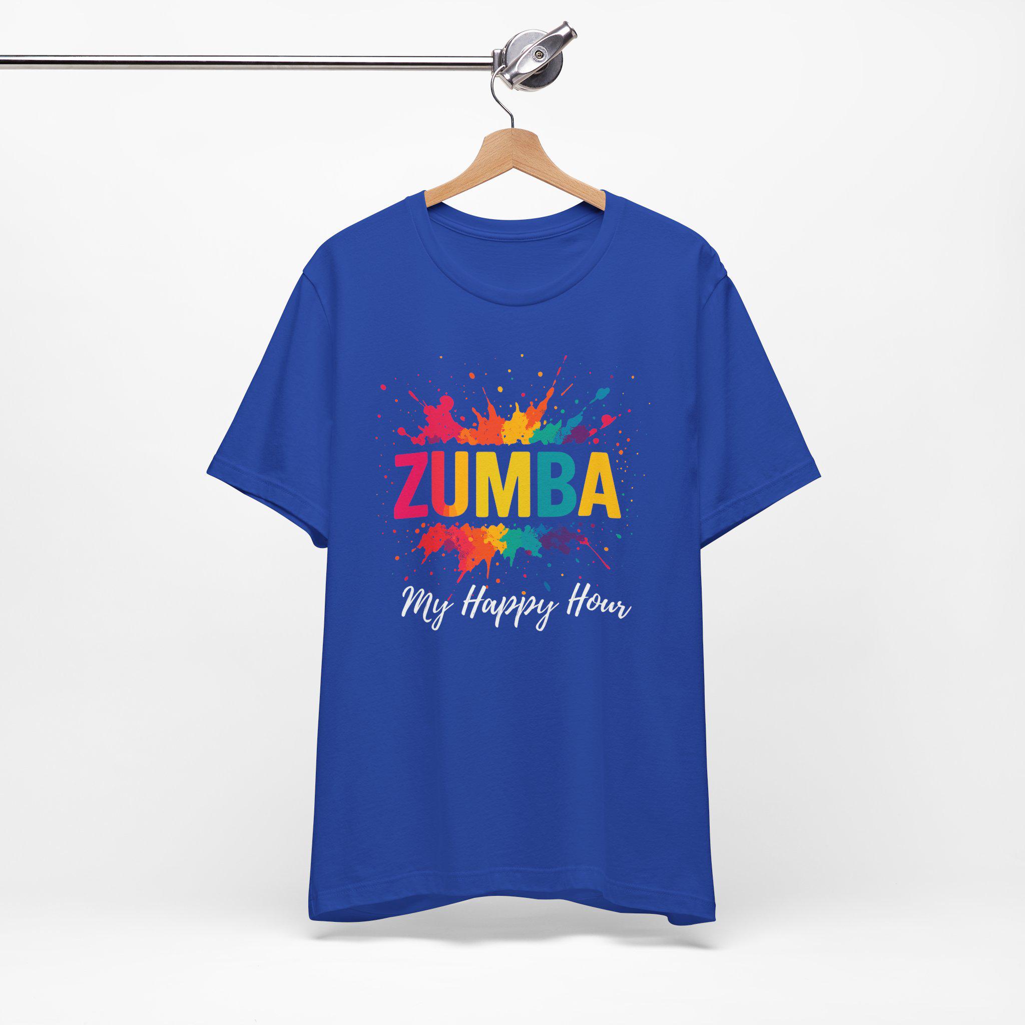 Zumba My Happy Hour Shirt, Colorful Dance Fitness Tee, Bella+