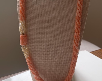 Vintage 6 strands twisted coral necklace