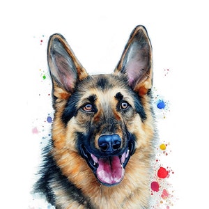 Digital Download German Shepherd Gift for Her German Shepherd Mom Art for German Shepherd Art I Love German Shepherd