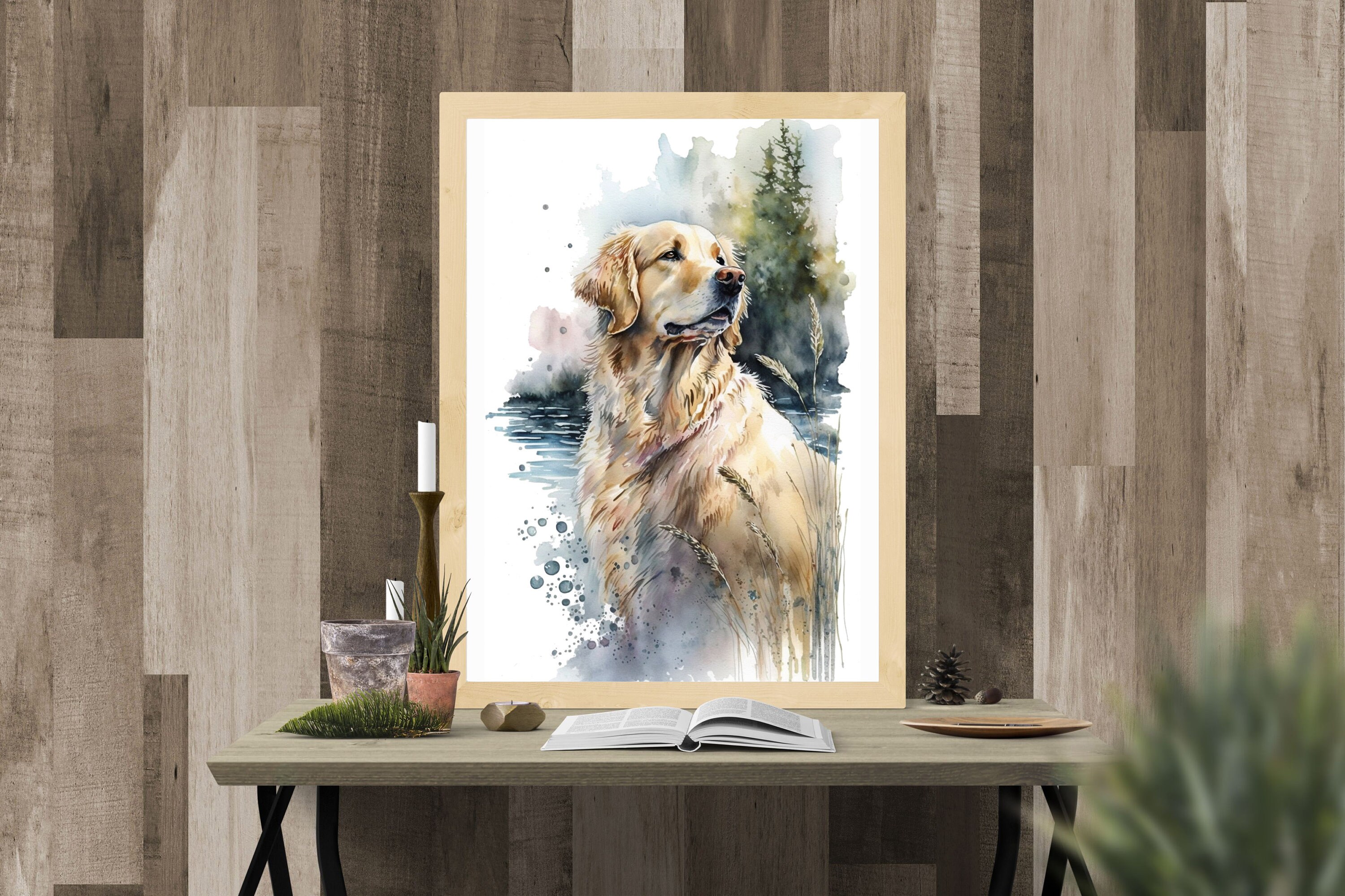 Digital Download Abstract Art for Golden Retriever Lover Art Gift for ...