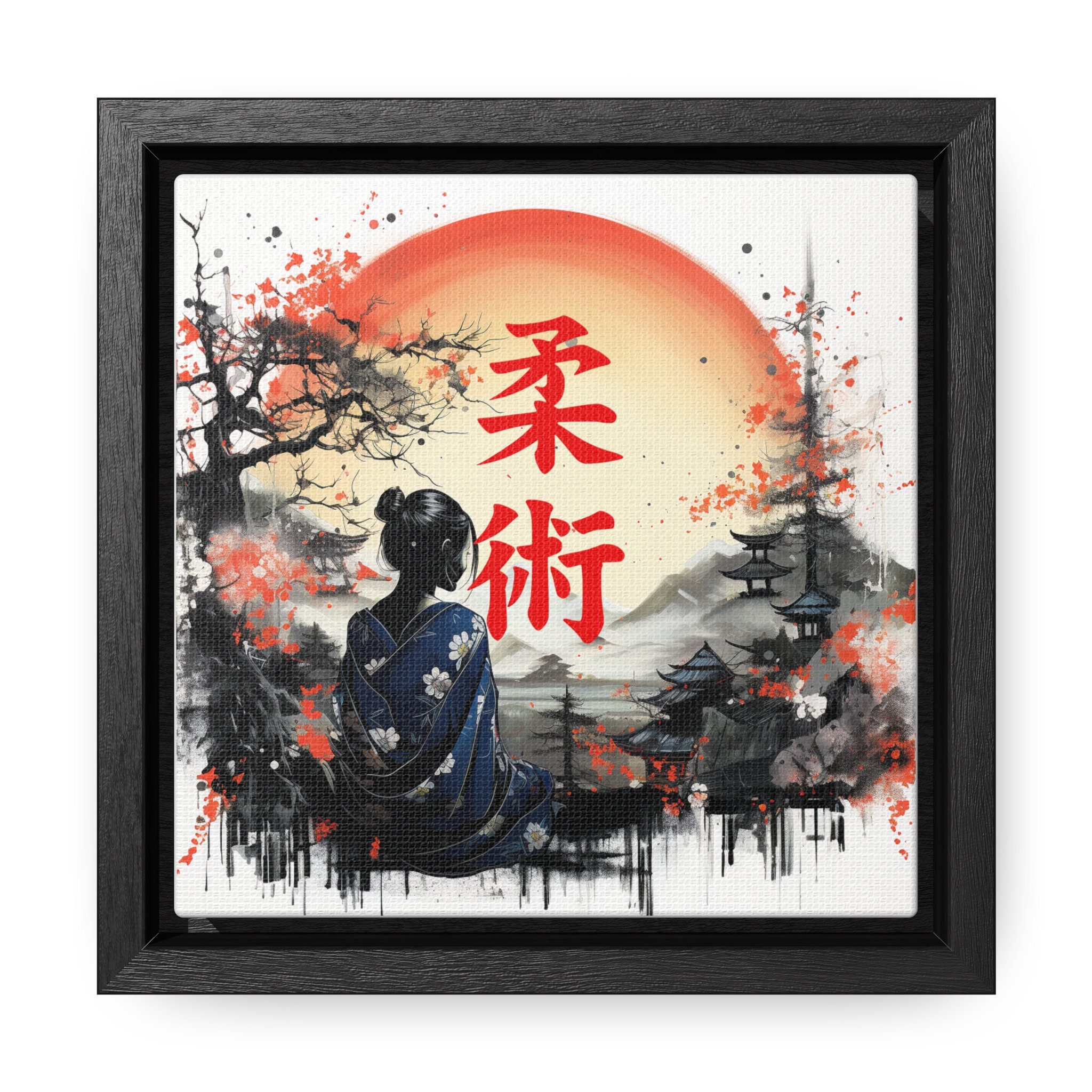 jitsu / Acrylic on canvas frameアート Jiu Jitsu Kanji BJJ Framed Canvas Wall Art - Etsy