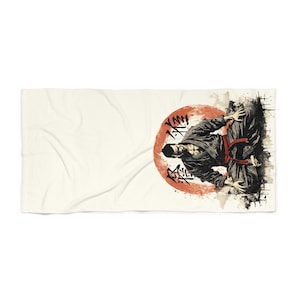 Japanese Decorative Art Grappling Martial Arts BJJ Jujitsu Judo Jiu Jitsu Beach Pool Towel