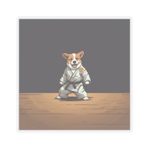 Martial Art Corgi - Jiu Jitsu BJJ Judo Karate - Decal Stickers