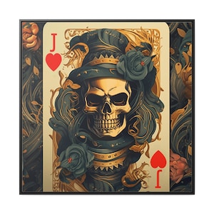 Jack of Hearts Spielkarte auf Leinwand gerahmt