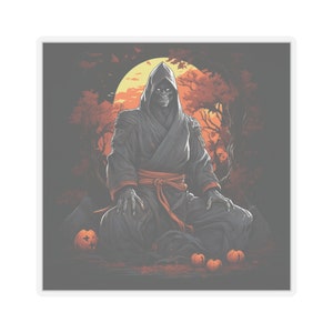 Halloween Grim Reaper Ready To Train Martial Arts - Jiu Jitsu BJJ Judo Karate - Decal Sticker